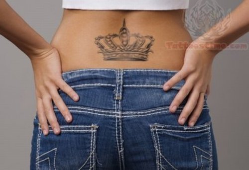 Lower Back Crown Tattoo